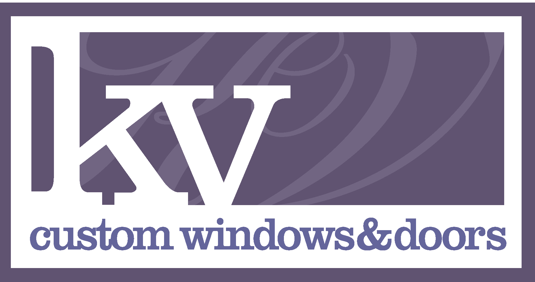 KV Custom Windows And Doors Logo Vector Logo
